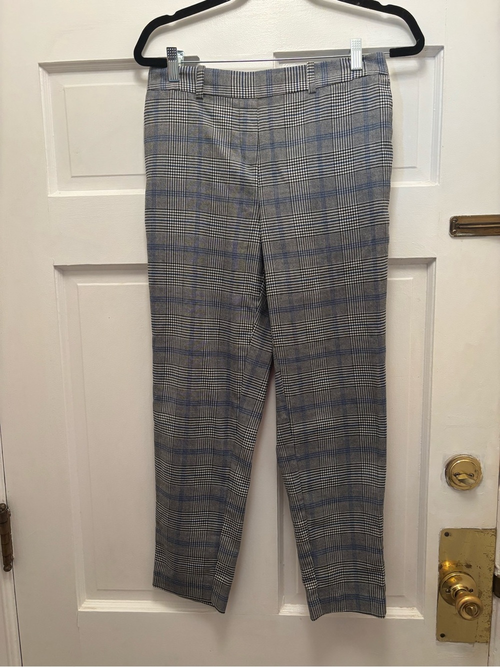 Worthington Gray Plaid Dress Pants with Blue Windowpane
Size Small